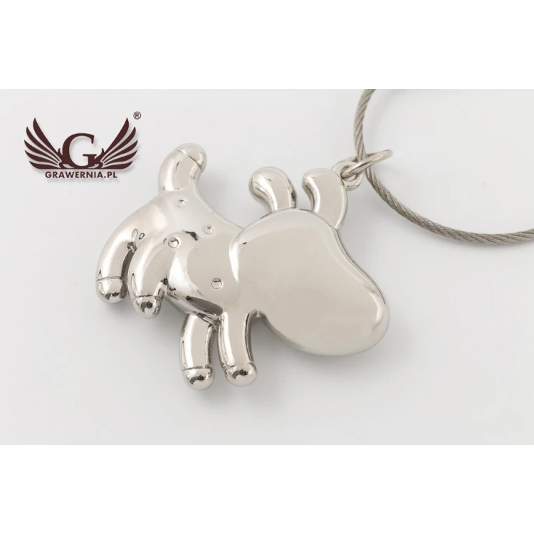 DOG Keyring with Crystals - with Your Engraving - BP69