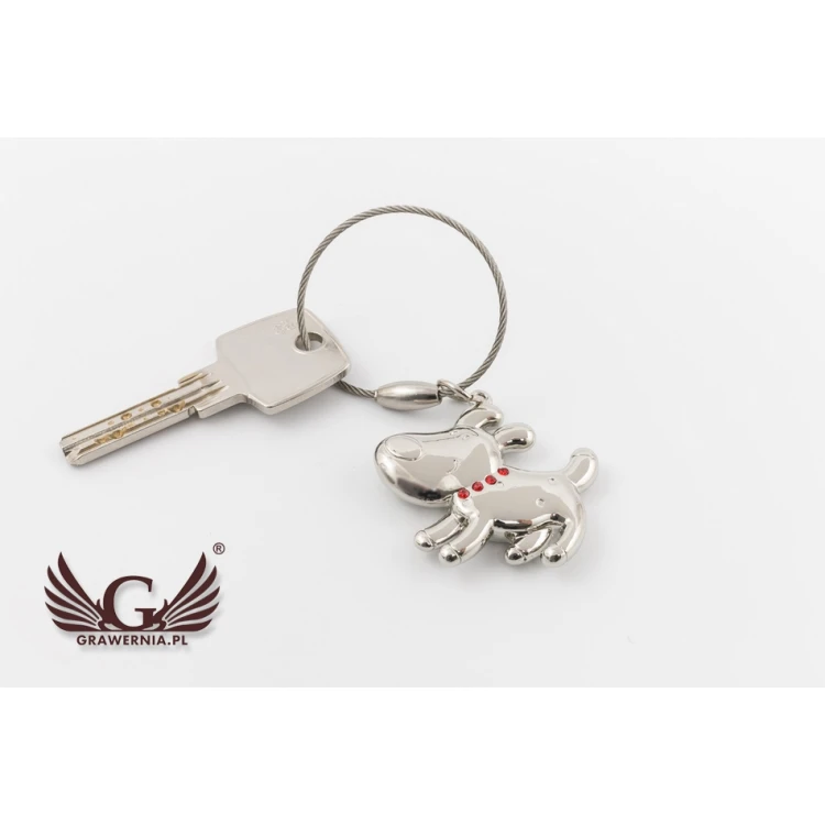 DOG Keyring with Crystals - with Your Engraving - BP69