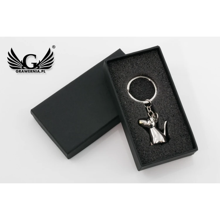DOG Keyring with a Gold Bone - with Your Engraving - BP44