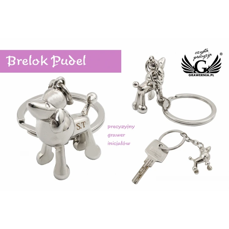 KEYCHAIN Poodle with Your Engraving - BP102