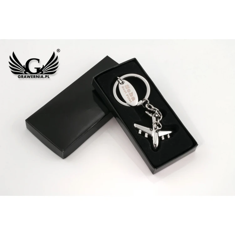 AIRPLANE KEYCHAIN - metal with any engraving - BP61