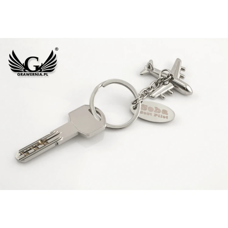 AIRPLANE KEYCHAIN - metal with any engraving - BP61