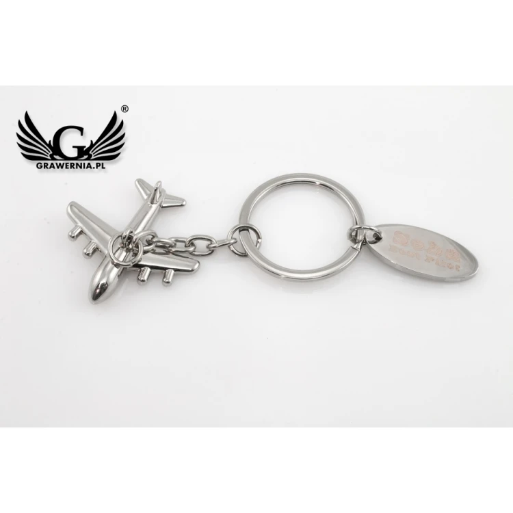 AIRPLANE KEYCHAIN - metal with any engraving - BP61