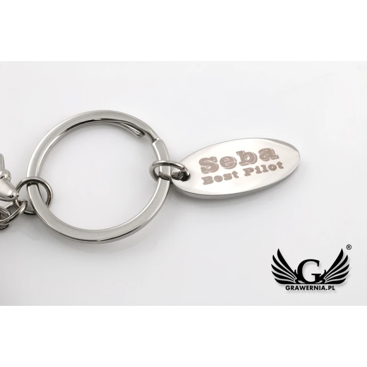 AIRPLANE KEYCHAIN - metal with any engraving - BP61