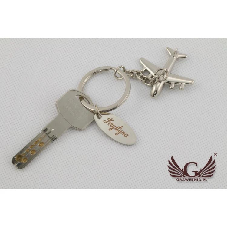 AIRPLANE KEYCHAIN - metal with any engraving - BP61