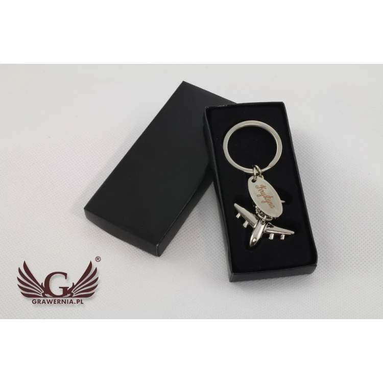 AIRPLANE KEYCHAIN - metal with any engraving - BP61