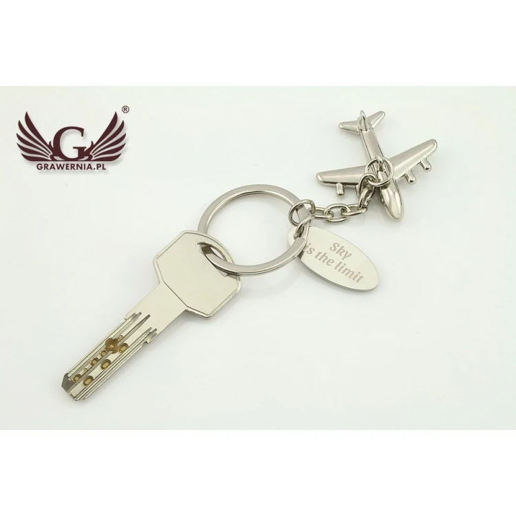 AIRPLANE KEYCHAIN - metal with any engraving - BP61