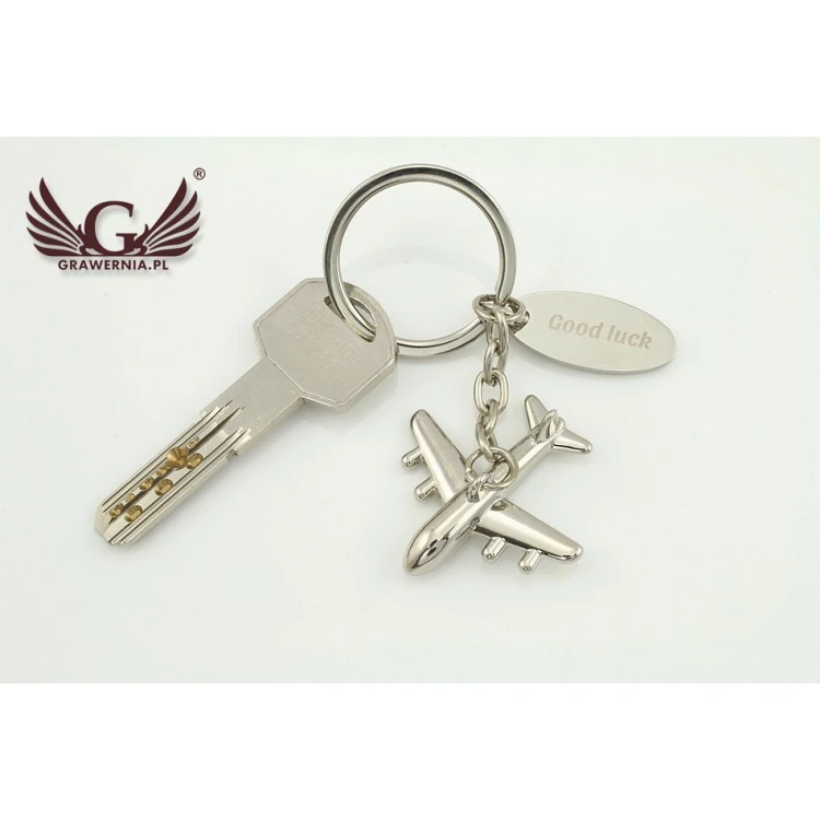 AIRPLANE KEYCHAIN - metal with any engraving - BP61