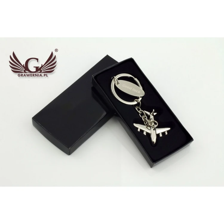 AIRPLANE KEYCHAIN - metal with any engraving - BP61