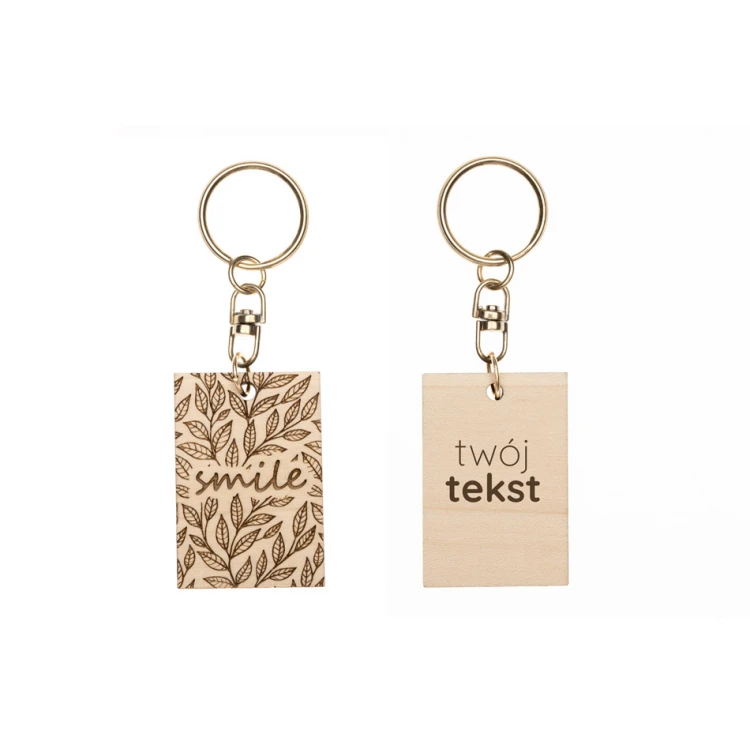 Smile Keychain - Light Maple Wood - Custom Engraving - BP148