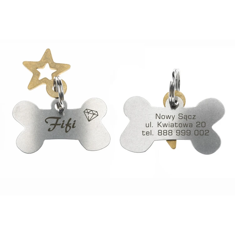 ID Tag - Premium Keychain for Dog and Cat with Your Engraving - BDZ037