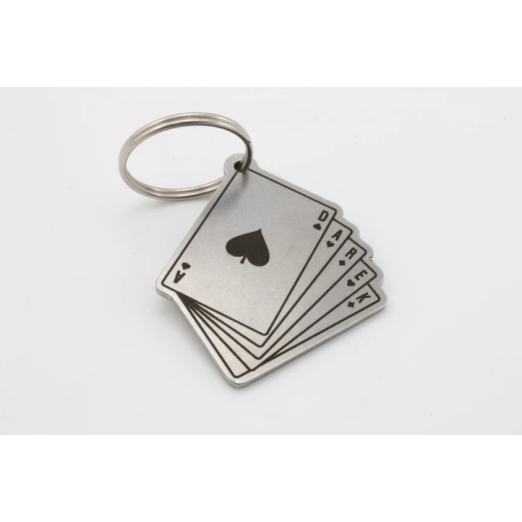 Steel Keychain Deck of Cards - Laser Engraved - 3mm Steel - BM025