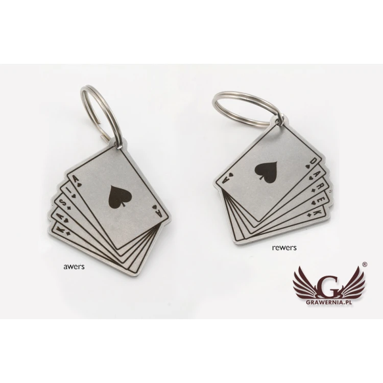 Steel Keychain Deck of Cards - Laser Engraved - 3mm Steel - BM025
