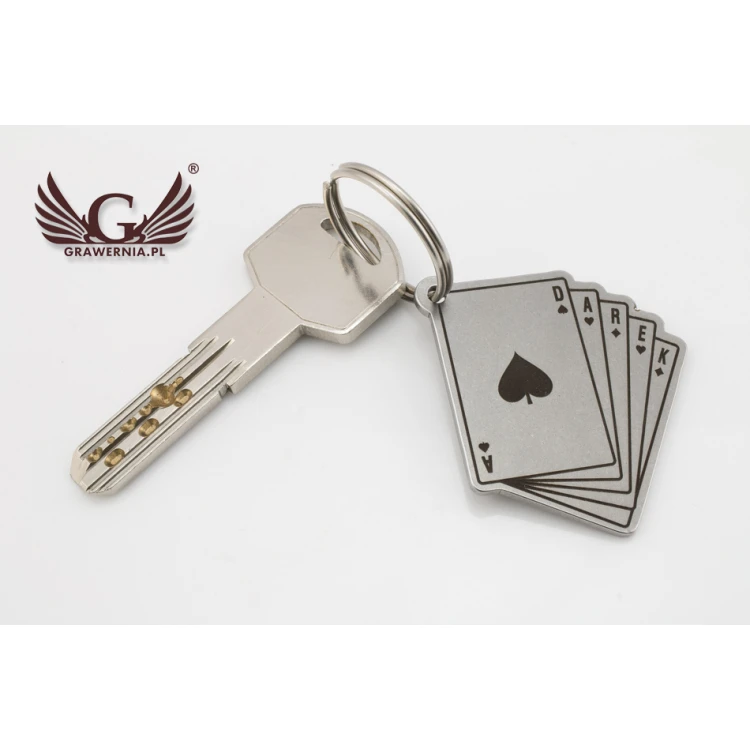 Steel Keychain Deck of Cards - Laser Engraved - 3mm Steel - BM025