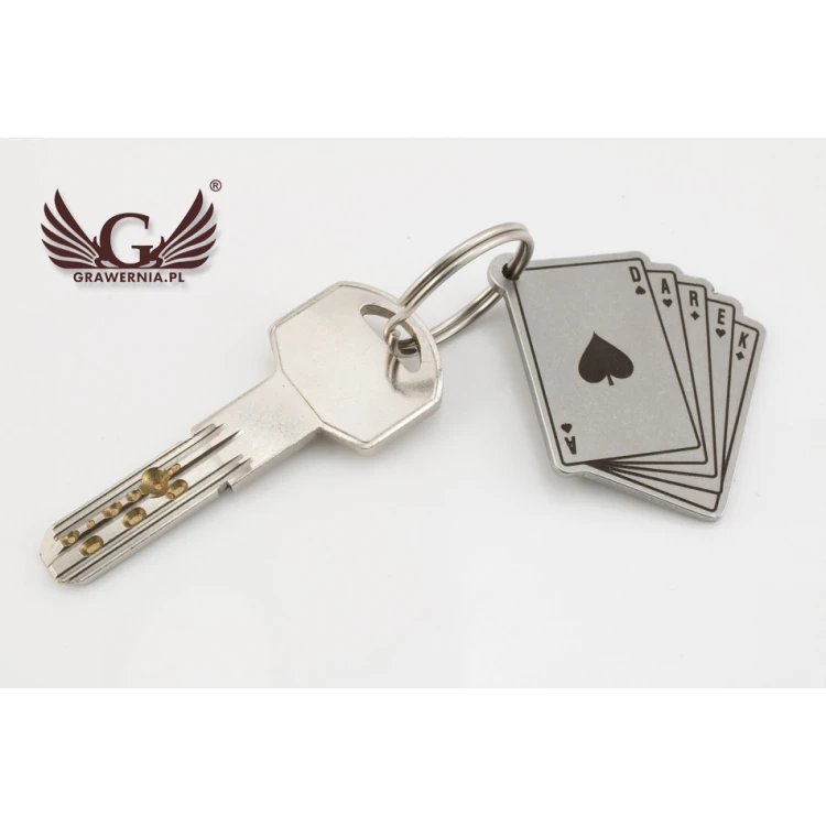 Steel Keychain Deck of Cards - Laser Engraved - 3mm Steel - BM025