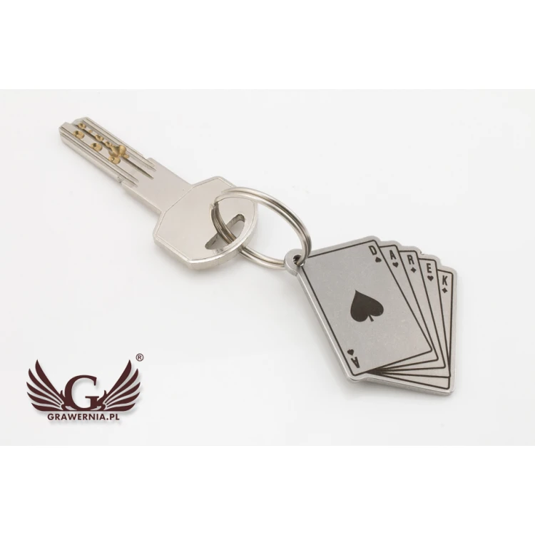 Steel Keychain Deck of Cards - Laser Engraved - 3mm Steel - BM025