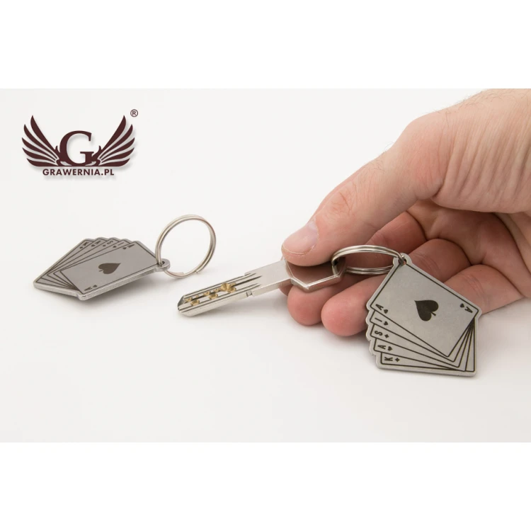 Steel Keychain Deck of Cards - Laser Engraved - 3mm Steel - BM025