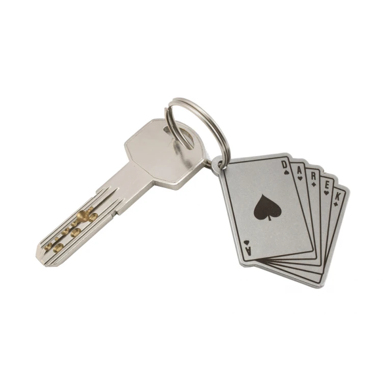 Steel Keychain Deck of Cards - Laser Engraved - 3mm Steel - BM025