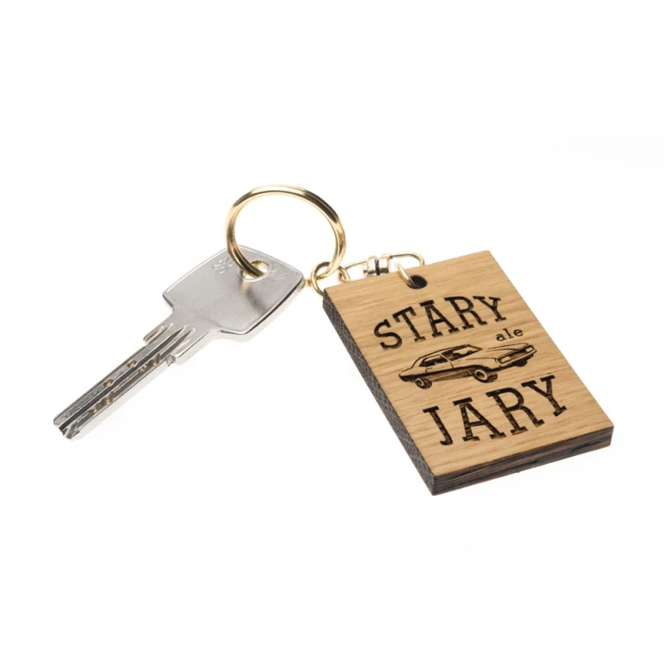 Keychain Old but Gold - Solid Oak Wood - Any Engraving - BP155