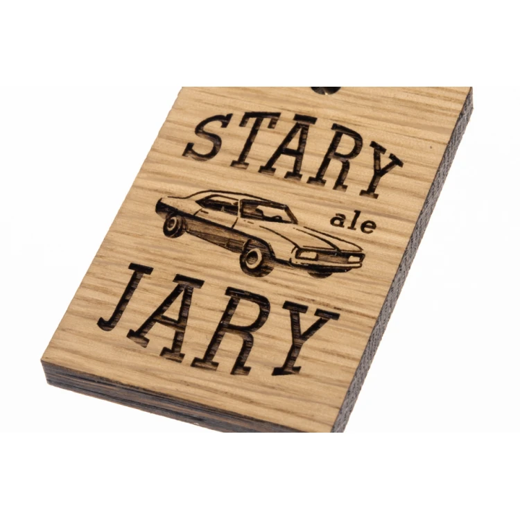 Keychain Old but Gold - Solid Oak Wood - Any Engraving - BP155