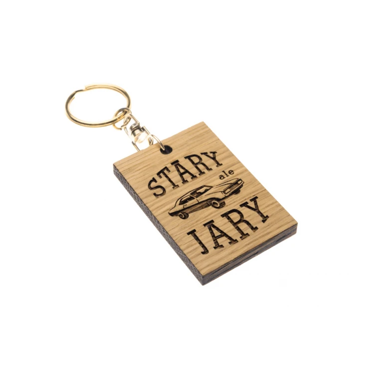 Keychain Old but Gold - Solid Oak Wood - Any Engraving - BP155