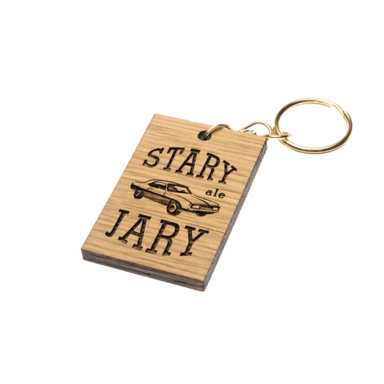 Keychain Old but Gold - Solid Oak Wood - Any Engraving - BP155