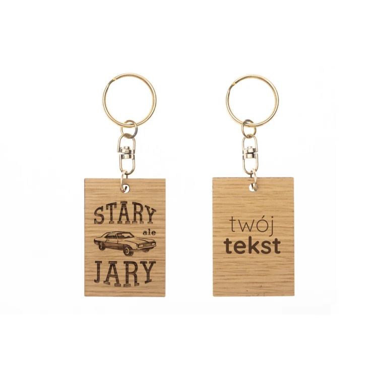 Keychain Old but Gold - Solid Oak Wood - Any Engraving - BP155