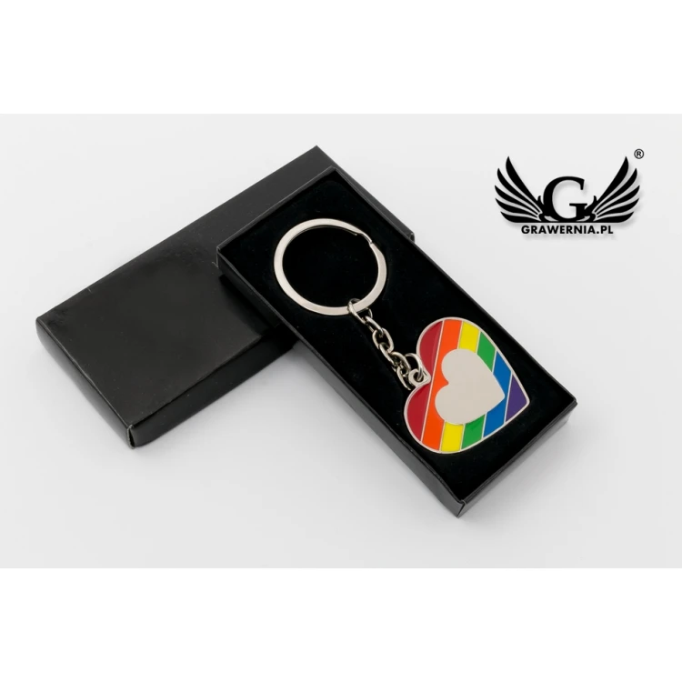 RAINBOW HEART KEYCHAIN with your engraving - BP65