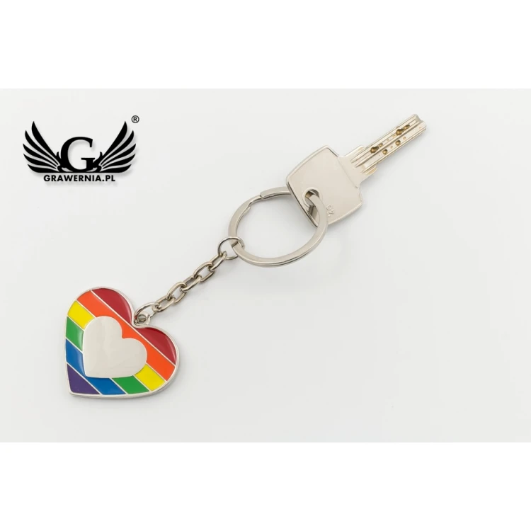 RAINBOW HEART KEYCHAIN with your engraving - BP65