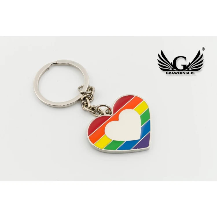 RAINBOW HEART KEYCHAIN with your engraving - BP65