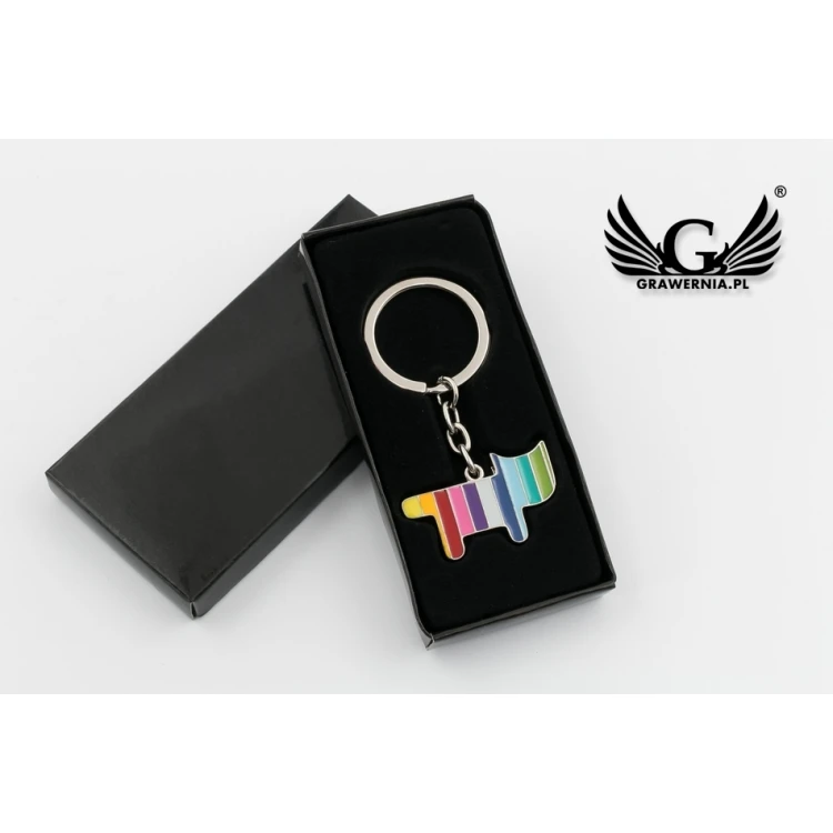 RAINBOW CAT KEYCHAIN with your engraving - BP64