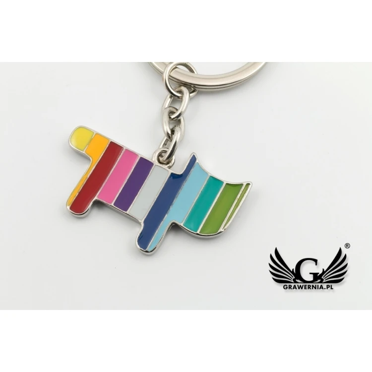 RAINBOW CAT KEYCHAIN with your engraving - BP64