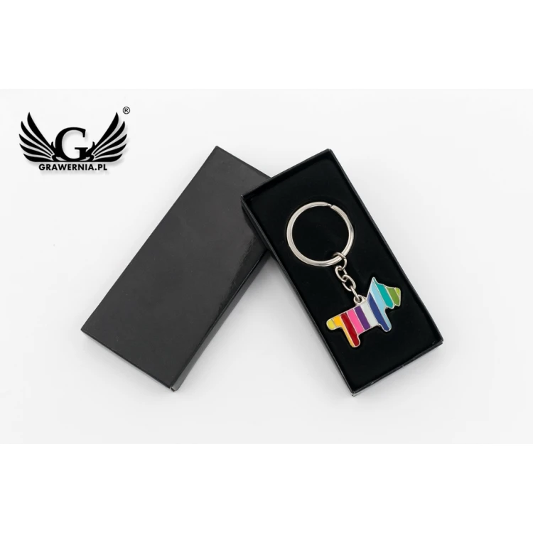 RAINBOW PUPPY KEYCHAIN with your engraving - BP101