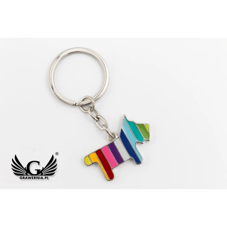 RAINBOW PUPPY KEYCHAIN with your engraving - BP101