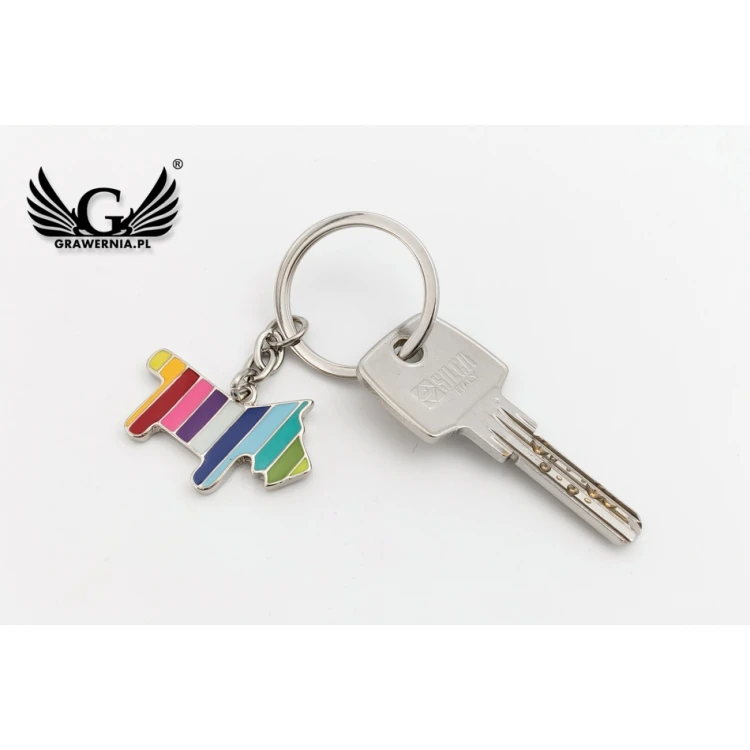 RAINBOW PUPPY KEYCHAIN with your engraving - BP101