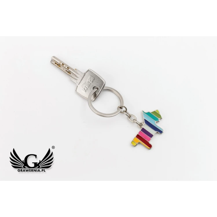 RAINBOW PUPPY KEYCHAIN with your engraving - BP101