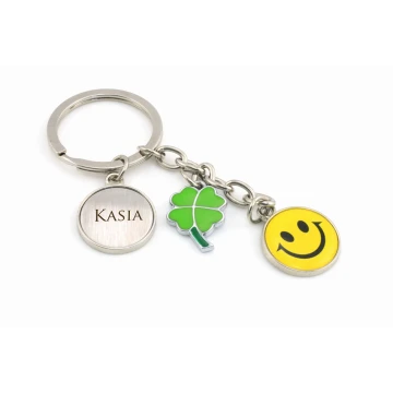SMILE KEYCHAIN GREEN CLOVER - with your engraving - BP22