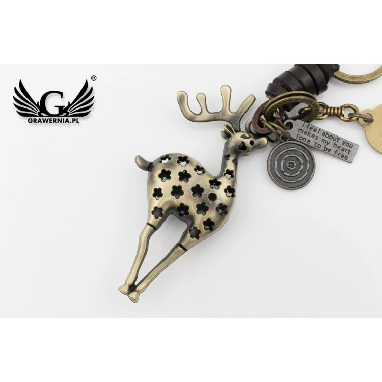 Vintage Reindeer Keychain - with Your Engraving - BP105