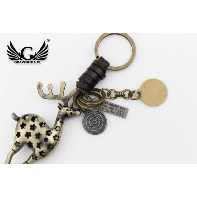 Vintage Reindeer Keychain - with Your Engraving - BP105