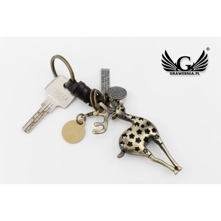 Vintage Reindeer Keychain - with Your Engraving - BP105