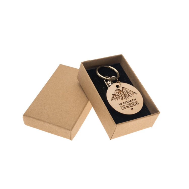 Keychain in the mountains is everything I love - solid maple wood - any engraving - BP166