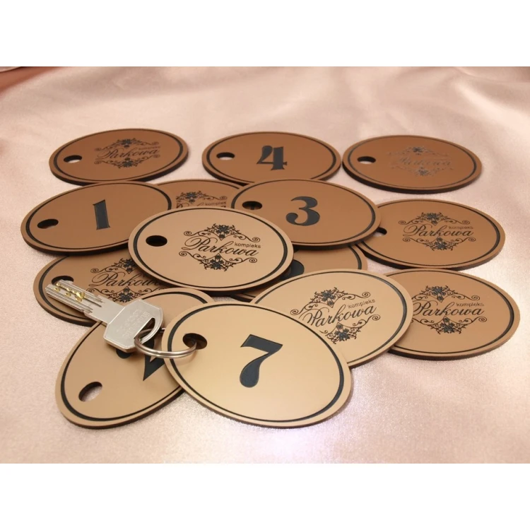 Engraving Laminate Keyring - OVAL EXTRA COPPER