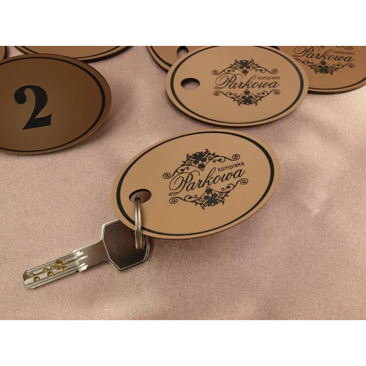 Engraving Laminate Keyring - OVAL EXTRA COPPER