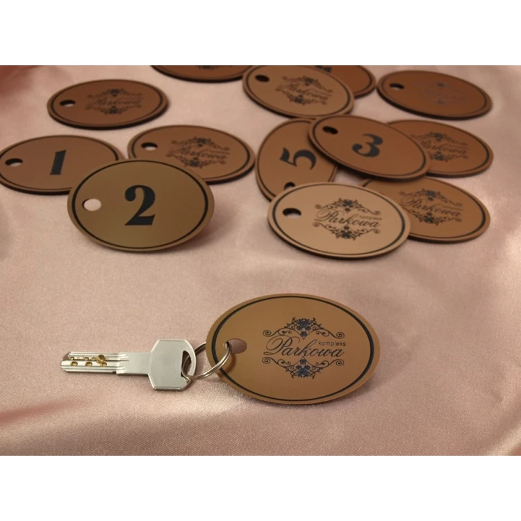 Engraving Laminate Keyring - OVAL EXTRA COPPER