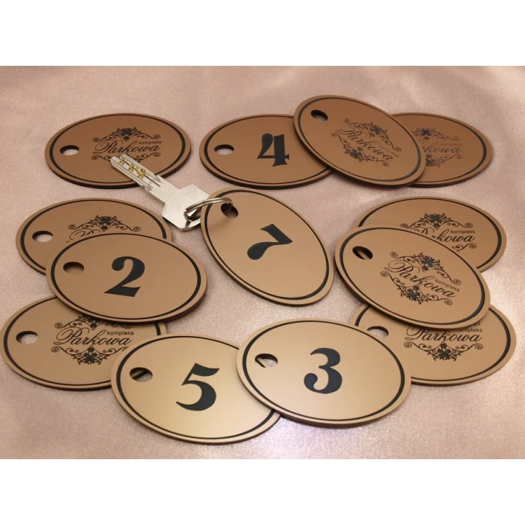 Engraving Laminate Keyring - OVAL EXTRA COPPER