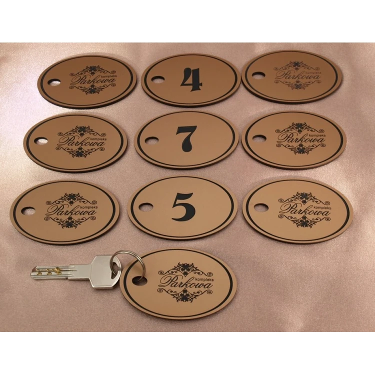 Engraving Laminate Keyring - OVAL EXTRA COPPER
