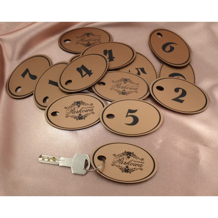 Engraving Laminate Keyring - OVAL EXTRA COPPER