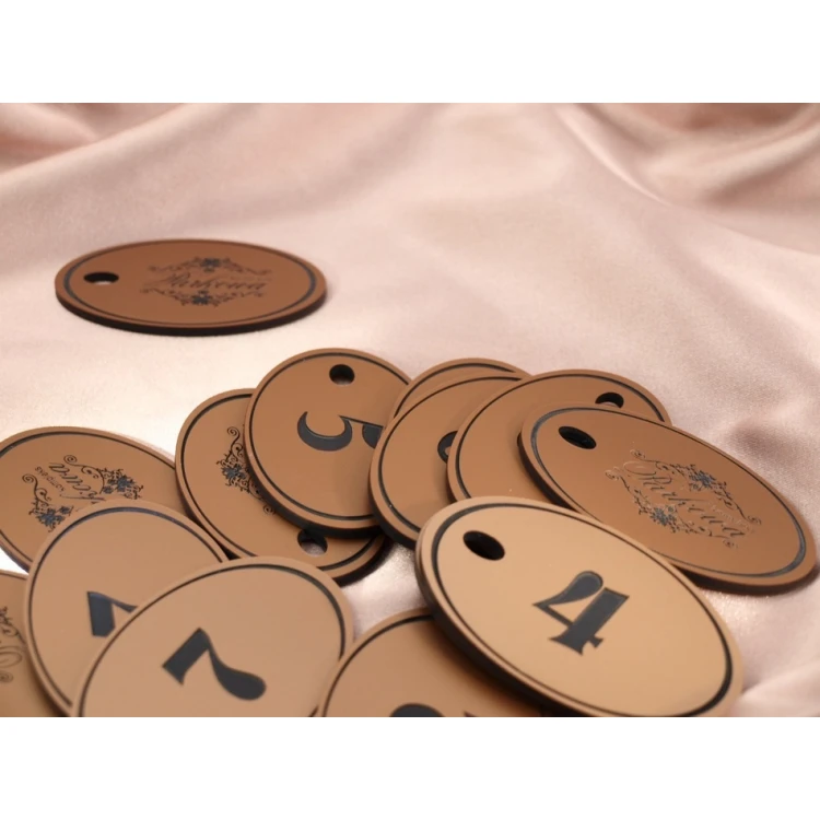 Engraving Laminate Keyring - OVAL EXTRA COPPER