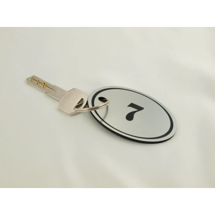 Engraving Laminate Keyring - OVAL - SATIN SILVER