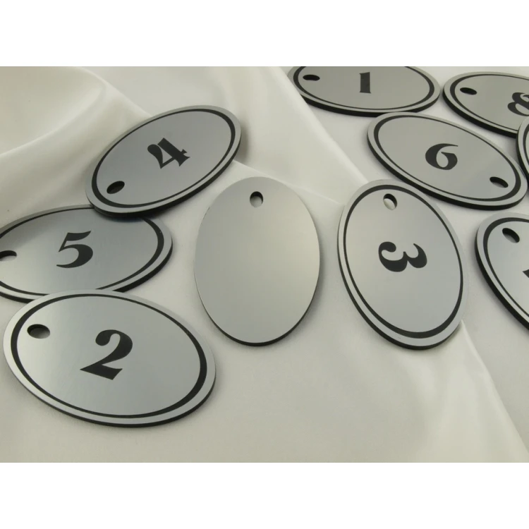 Engraving Laminate Keyring - OVAL - SATIN SILVER